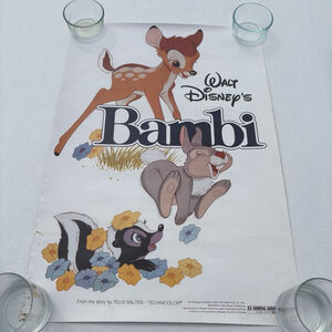 DISNEY'S BAMBI 1982 RE-RELEASE ORIGINAL 19" x 27" MOVIE POSTER